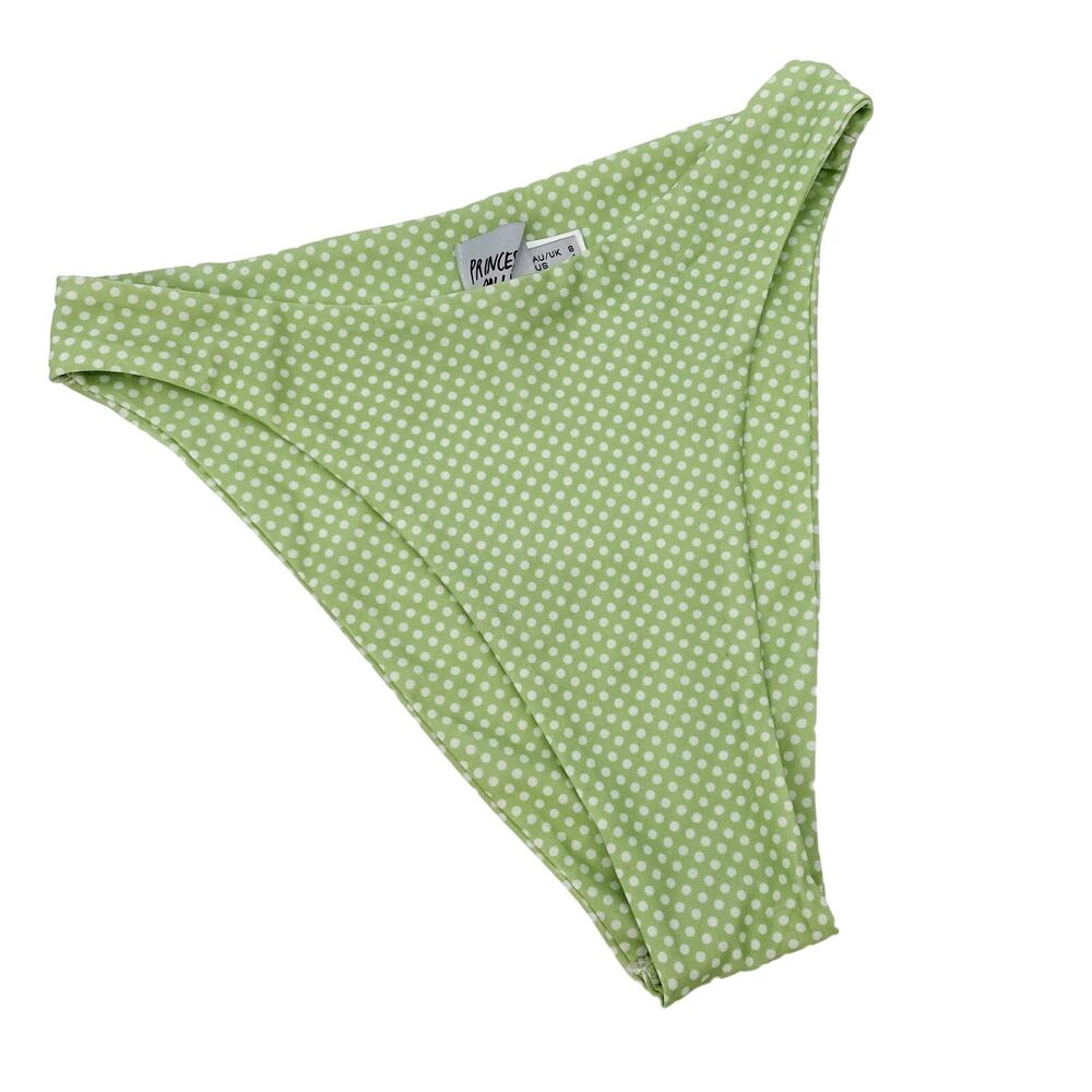 Princess Polly 4 Green high leg Cut Bikini Bottoms